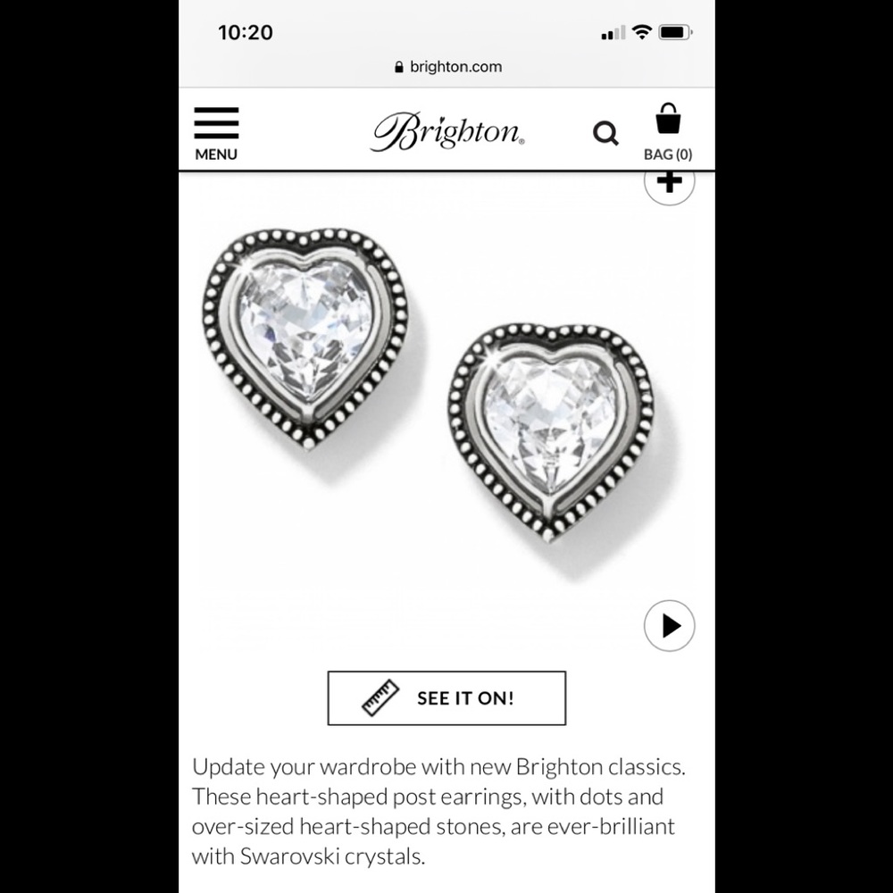 Brighton Swarovski crystal heart earrings ⭐️